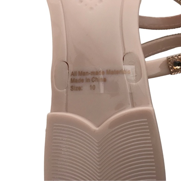 Nude Embellished Jelly Slides - Picture 13 of 14